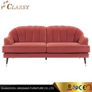 Modern Luxury Villa Living Room Velvet Fabric Sofa with Metal Foot