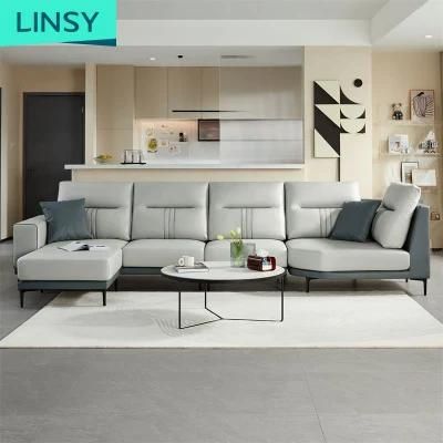 China Non Inflatable Furniture Living Room Modern Design Genuine Leather Sofa Tbs061