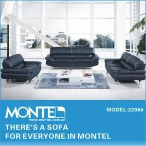 Modern Black Leather Sofa Set 2206#