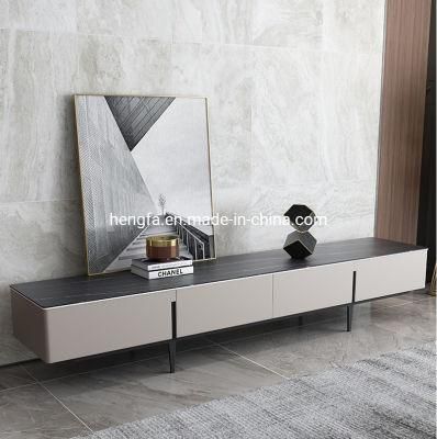Factory Good Quality Customized Bedroom Aluminum Furniture Frame Marble Top TV Stand