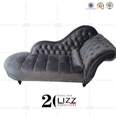 European Style Furniture Fabric / Leather Chesterfield Chaise