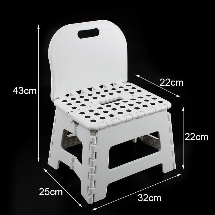 Plastic Folding Stool with Back