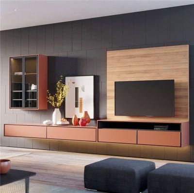 China Factory Wall TV Cabinet Design Mounted Home Stand TV Cabinet Project Furniture TV Cabinet
