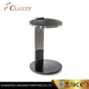 Silver Metal Frame Living Room Side Table Marble End Tabl