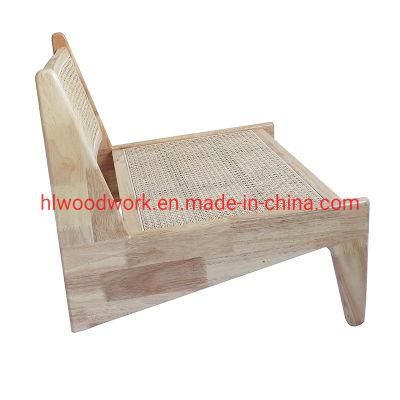 Saddle Chair Ash Wood Frame Natural Color with Rattan Without Arm Leisure Chair Outdoor Chair Outdoor Sofa