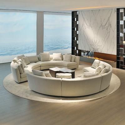 Modern Living Room Furniture Moon Shape Fabric Sofa Modular Sofa Unit