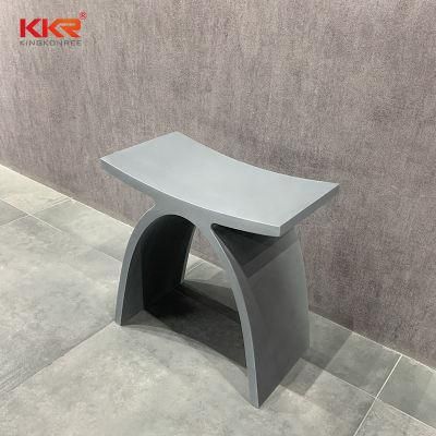 Durable Artificial Stone Solid Surface Bathroom Shower Stool Grey