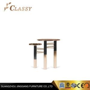Black and Gold Color Finish Metal Legs Living Room Side Table
