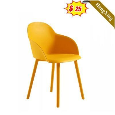 High Quality Restaurant Wood Legs Coffee Dining Canteen Kitchen Hotel Plastic Chair
