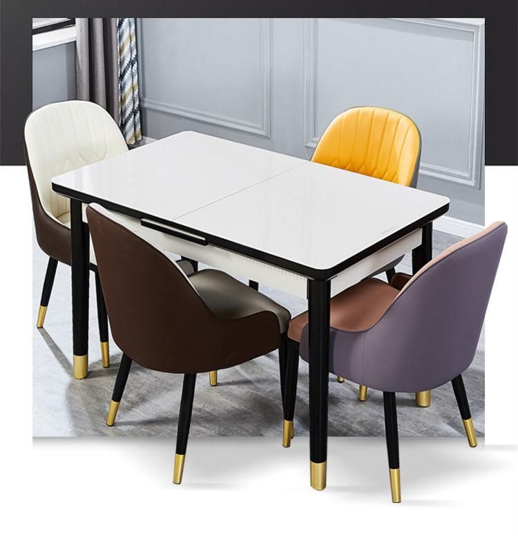 Nordic Style Light Luxury Leather Backrest Home Hotel Negotiation Restaurant Dining Chair