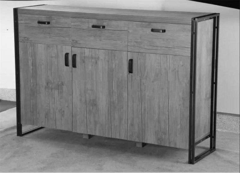 Rustic Industrial Style Metal Legs Wood Storage Chest for Living Room Home