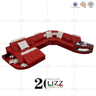 Functional Modern Design Home Furniture Living Room Modular U Shape Leather Sofa