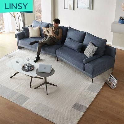 Linsy Luxurious Beautiful Modern blue White Fabric Sofas S131