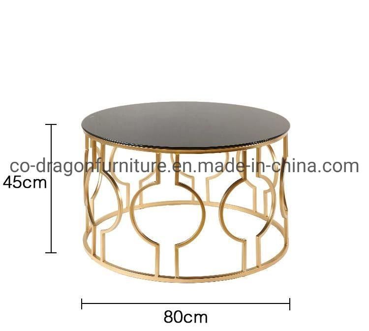 Hot Sale Wholesale Market Steel Coffee Table with Glass Top