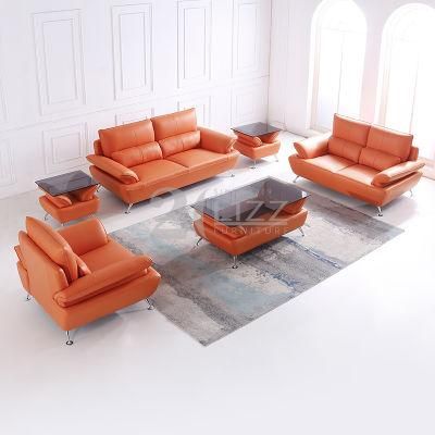 Africa Hot Sale Modern Furniture Living Room Genuine Leather Sofa with Coffee Table