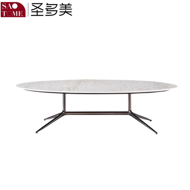 Modern European Hotel Family Living Room Smoked White Oak Long Tea Table