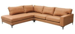 Small Size L Shape Top Leather Sofa for Living Room