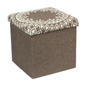 Knobby Modern Printed Design Collapsible Storage Stool Ottoman