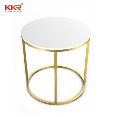 Custom Black or Gold Frame Marble Stone Solid Surface Side Table