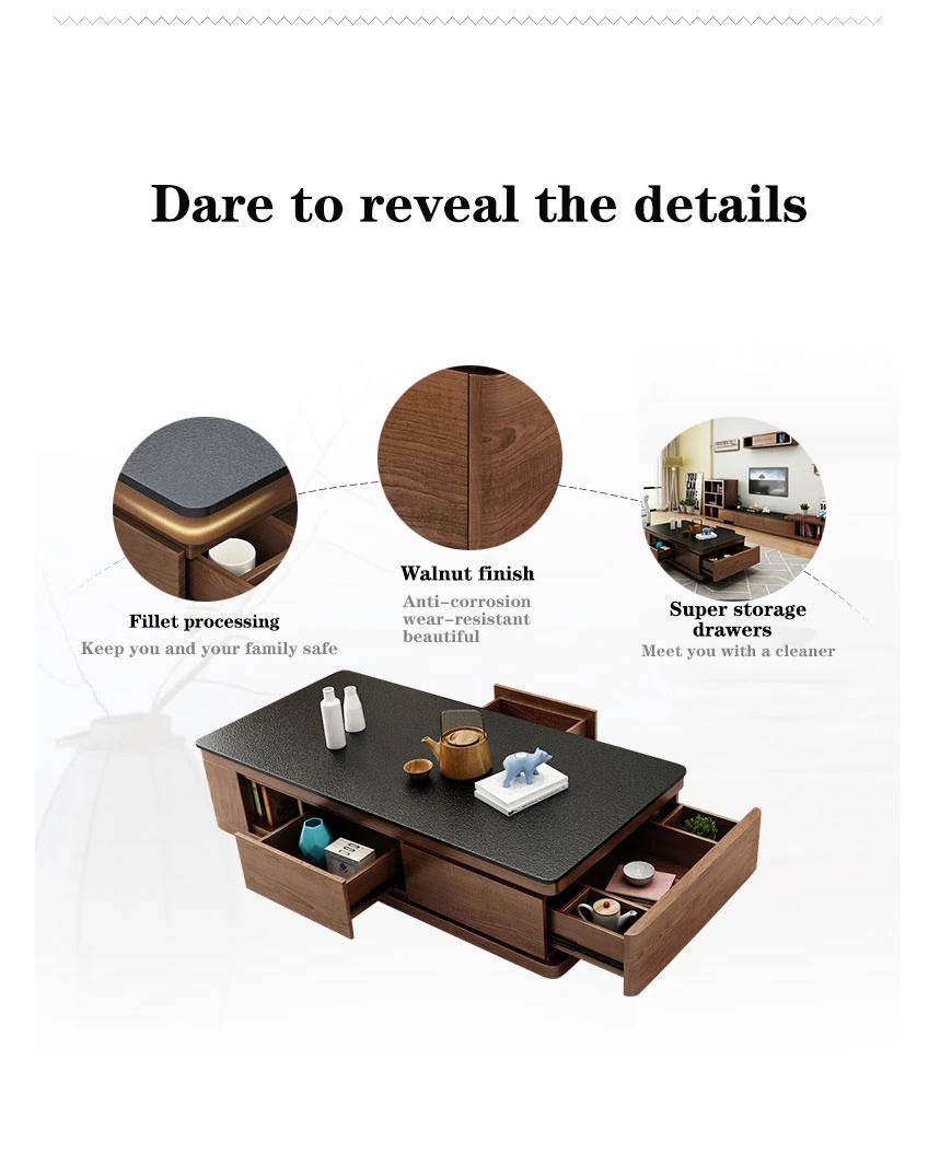 Nordic Modern TV Stand Coffee Table Combination Small Apartment Living Room Furniture Set