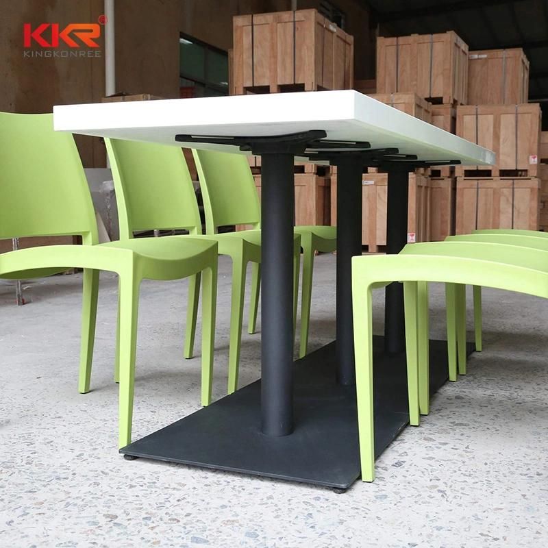 Luxury Long Six Persons Artificial Stone Restaurant Table