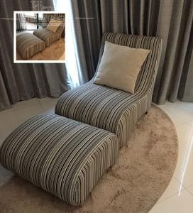 Lazy Fabric Chaise Lounge Cozy Reclining Chair for Hotel Bedroom