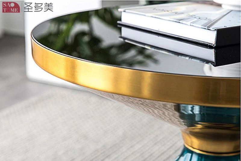 New Style Home Furniture Living Room Coffee Table Titanium Gold Side Table Bedroom Table Melamine Laminated Tea Table