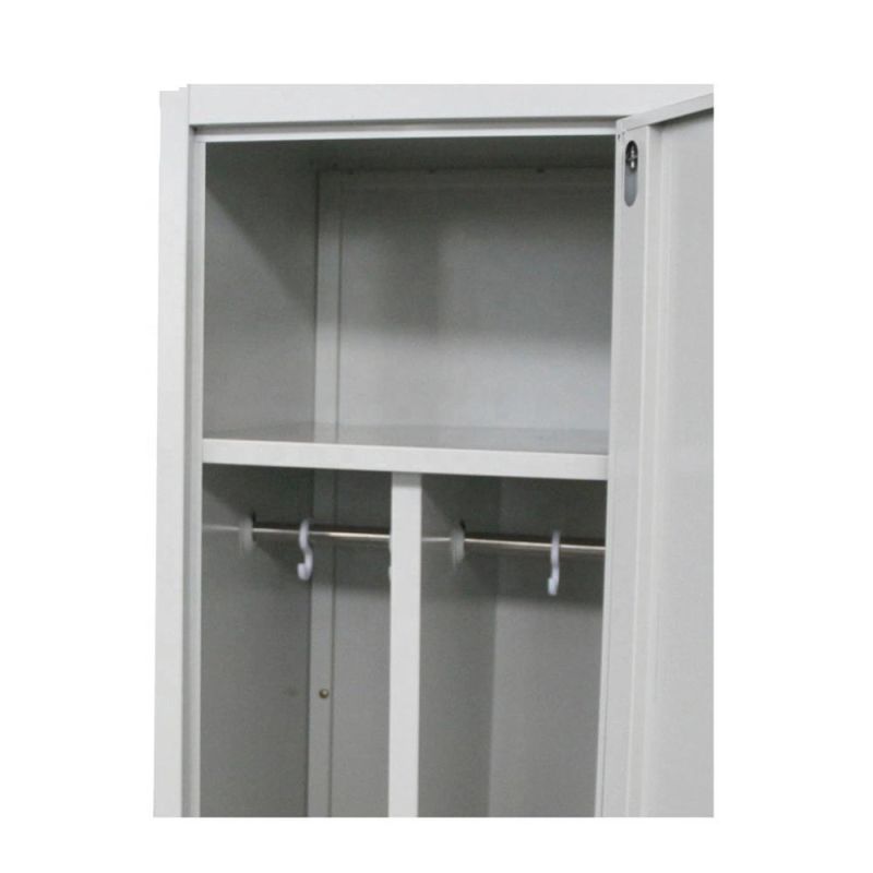 2 Door Metal Locker Steel Lockers Steel Wardrobe with Shelf and Hangers