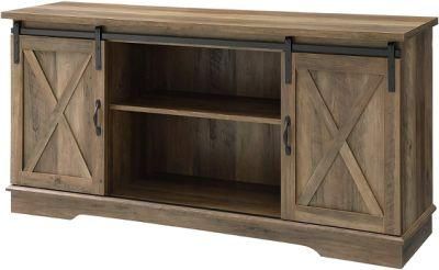 58&quot; Double X Design TV Stand with Storage Doors