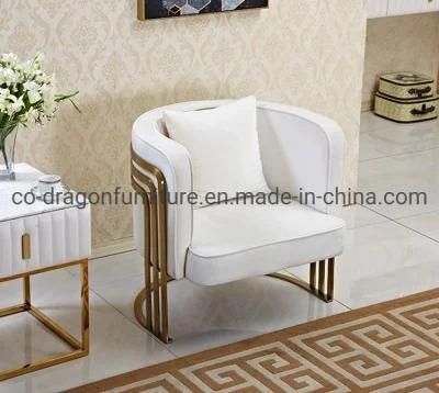 Luxury Home Furniture Gold Stainless Steel Fabric Leisure Chair Set