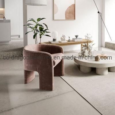 Unique Design Wooden Frame Fabric Living Room Chair with Arm