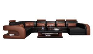 Modern Living Room Genuine Leather Sofa Set Italian Design Large Size Sofa