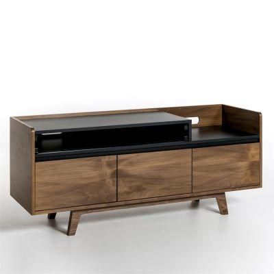 Simple Style Lobby Furniture Brown Wooden TV Stand for Living Room
