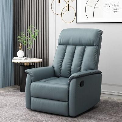Gray Blue Color Soft Fabric Sofa Manual Recliner Sofa Home Furniture Single One Seat Sofa for Living Room Sofa