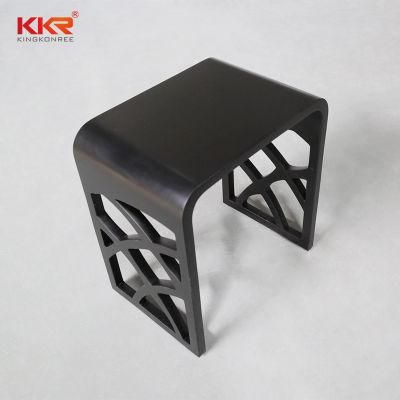 Unique Design Solid Surface Resin Stone Makeup Anti-Slip Bathroom Bench Chair Stool