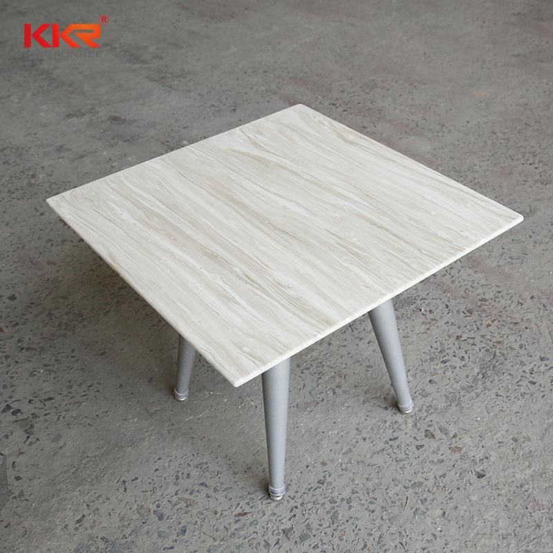 Luxury Matt Square Four People Artificial Stone Coffee Table