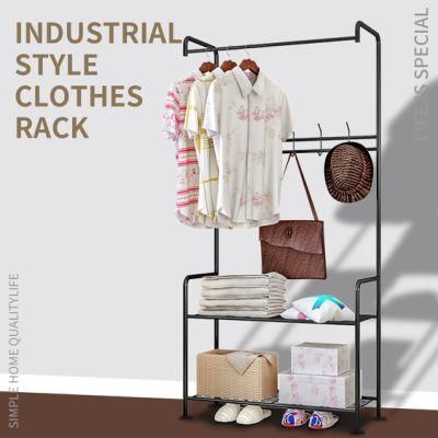 Laundry Rack with Hanging Rods Shoes Adjustable Gullwing Space-Saving Clothes Dryer Rack