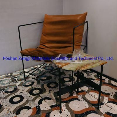 Living Room Bed Room Designed Round Marble Stainless Steel Coffee Side Tables