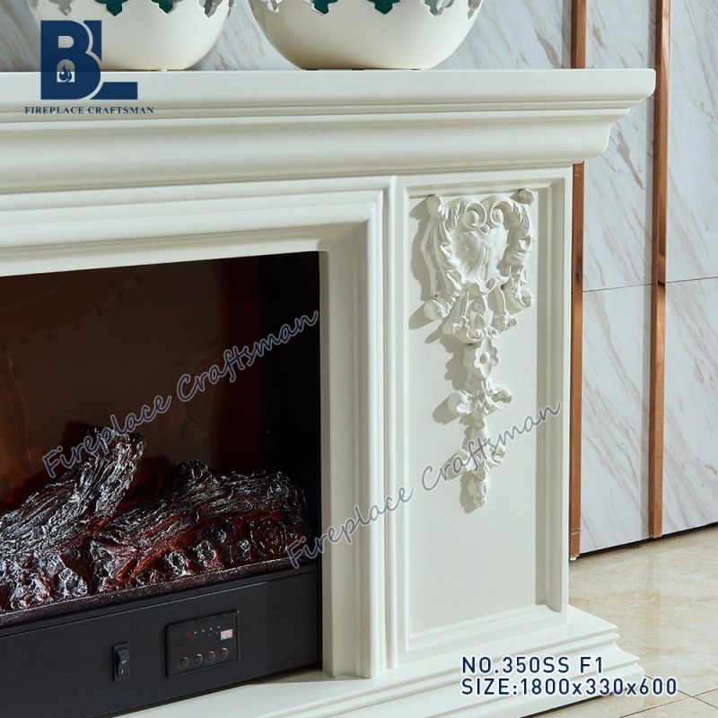 Granite Mantel Surround Remote Control Electric Stove Fireplace Heater TV Stand
