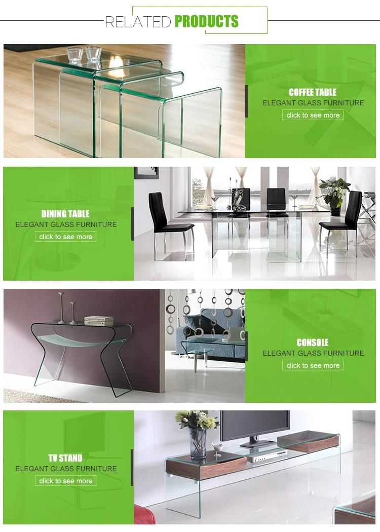 Modern Top Swtainless Steel Legs Polished Rectangular Glass Coffee Table