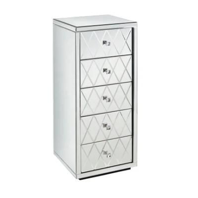 European Style 5 Drawers Sliver Mirrored Hall/High Boy Furniture