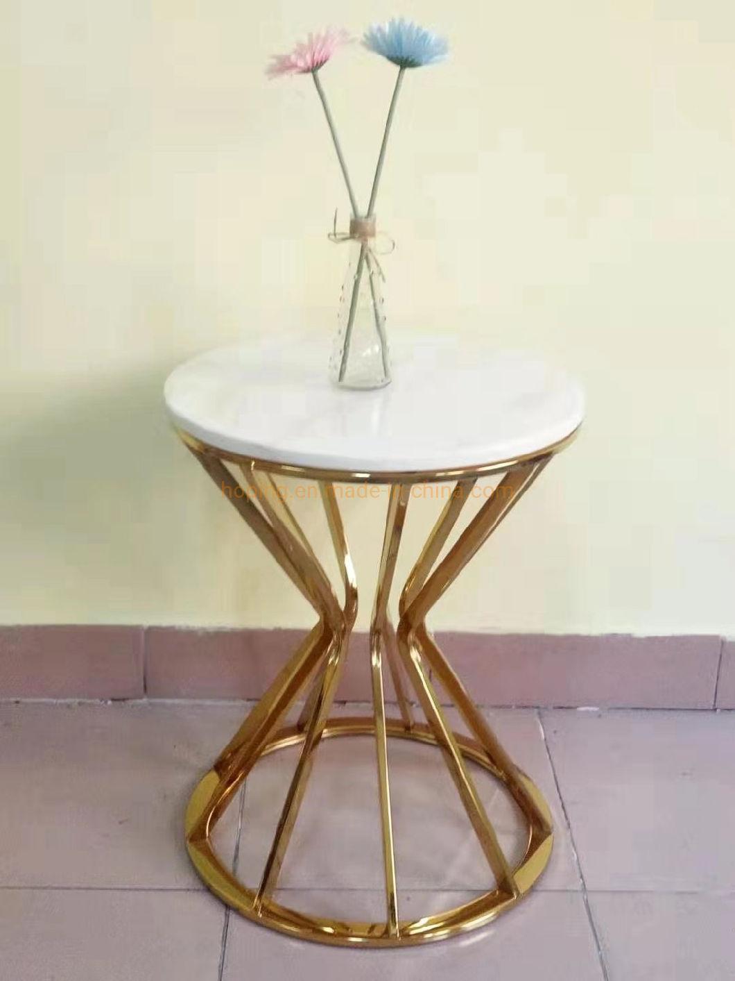 Classy Hotel Furniture Marble Round Coffee Table with Special Holder Frame