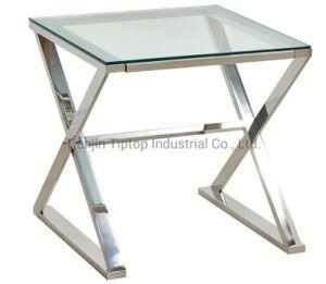 Factory Wholesale Modern Design Furniture Stainless Steel Marble Top Side Table
