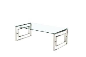 Glass Coffee Tables Living Room Furniture Stainless Steel Mirrored Hallway Coffee Table