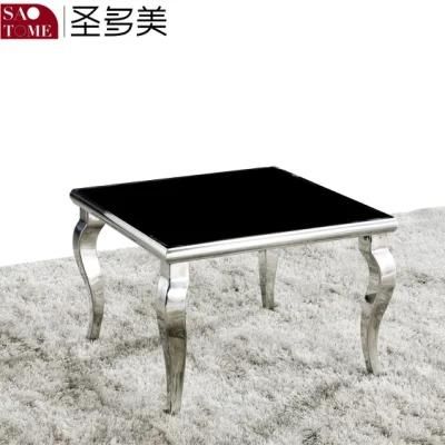 Modern Hotel Family Living Room Black Glass Lamp Table