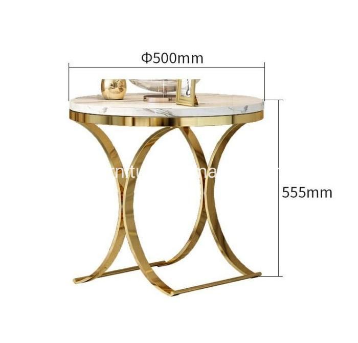 Fashion Minimalist Living Room Furniture Gold Stainless Steel Side Table