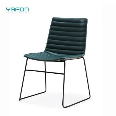 Soft Executive Chair No Arm Conference PU Leather Visitor Office Chair for Waiting Room