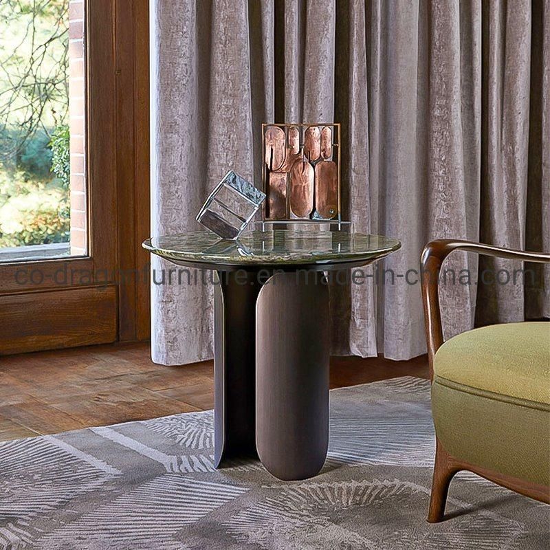 Luxury Home Furniture Metal Legs Side Table with Marble Top