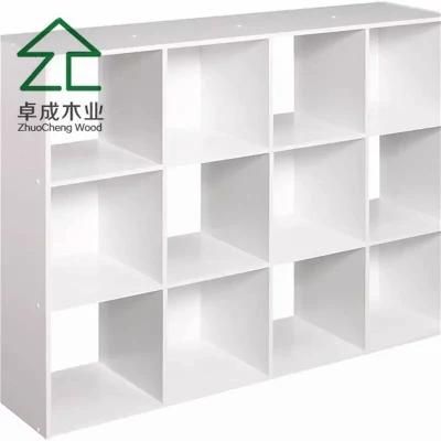 White Color Hidden Door 6 Tier Brown Moveable High Bookcase