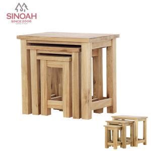 Solid Oak Nesting Table/ Wood Nest Tables